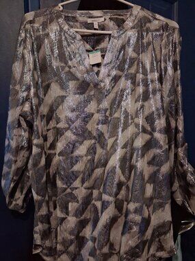 silver blouse